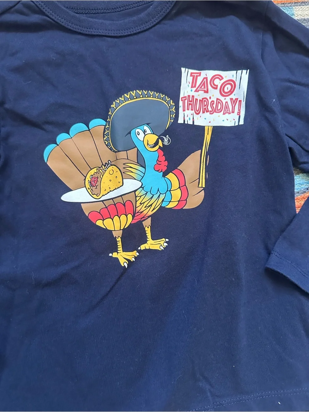 Taco Thursday Thanksgiving Turkey Long Sleeve for Kids